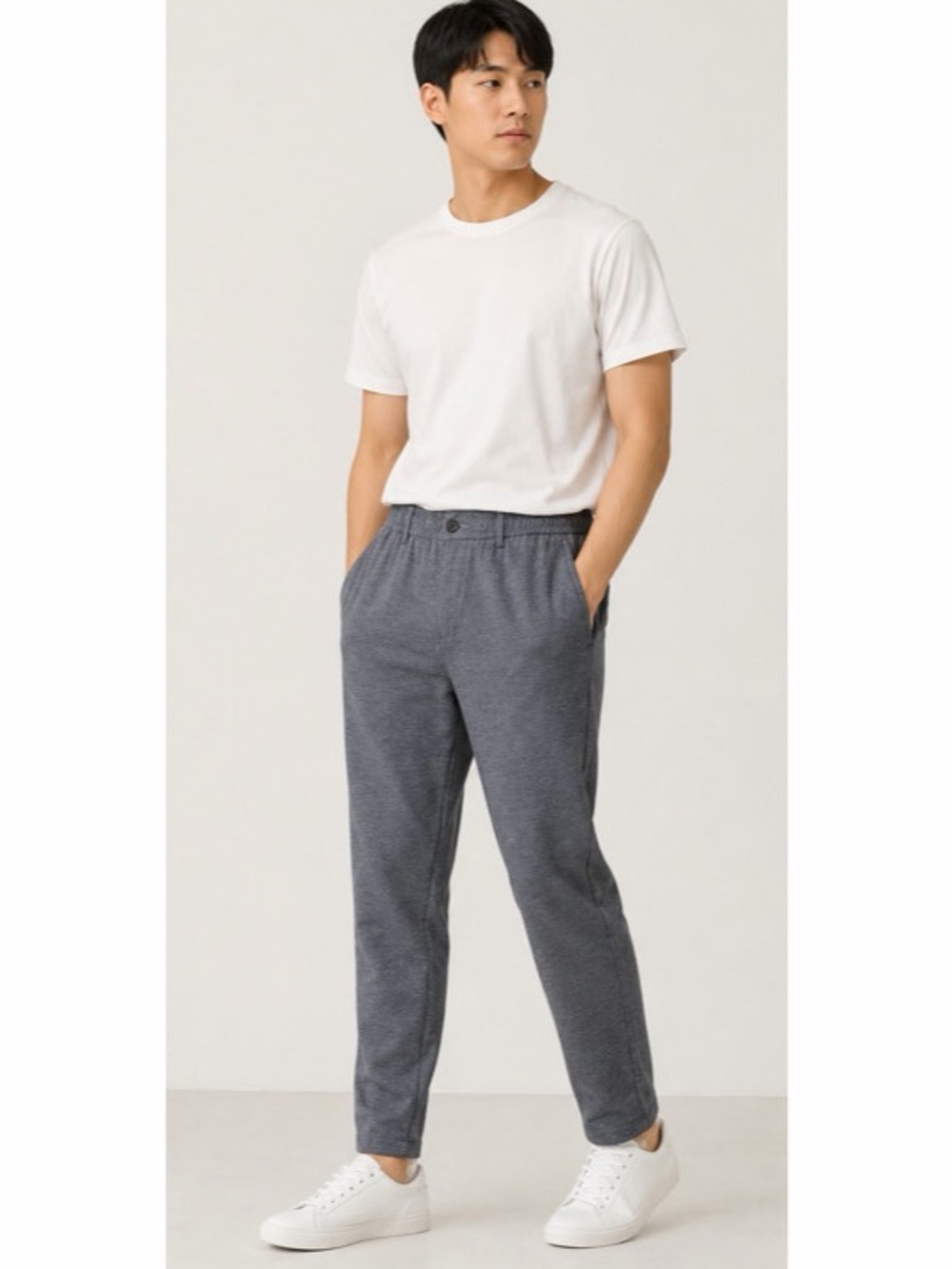 White Sand Mens Pants 48 US M Viscose‎ Pleated Elastic Italy Drawstring Dress